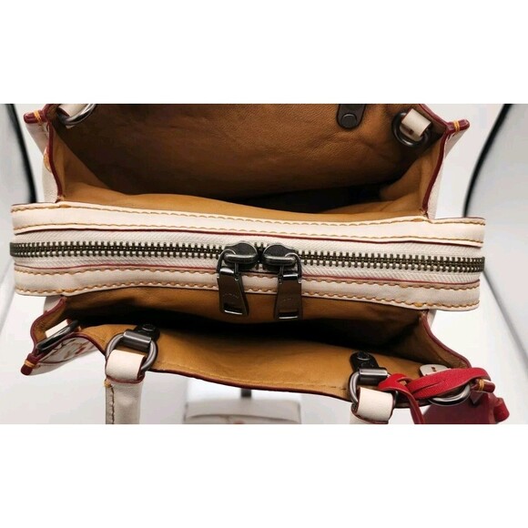 Coach Rogue 25 in Glitter Multi Cherries Print Chalk And Red Leather Bag 21636 - Picture 5 of 8